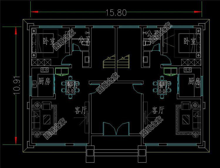 40萬(wàn)農(nóng)村雙拼別墅圖片，戶型這樣布局能提高空間利用率