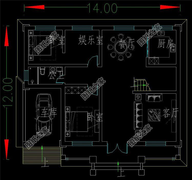 二層帶車庫別墅總設(shè)計圖，希望有一款是你喜歡的