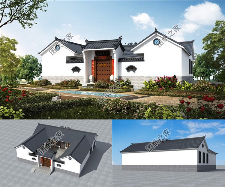 最簡單的農(nóng)村自建房帶院子圖片，只建一棟這樣的宅子也是不錯的選擇