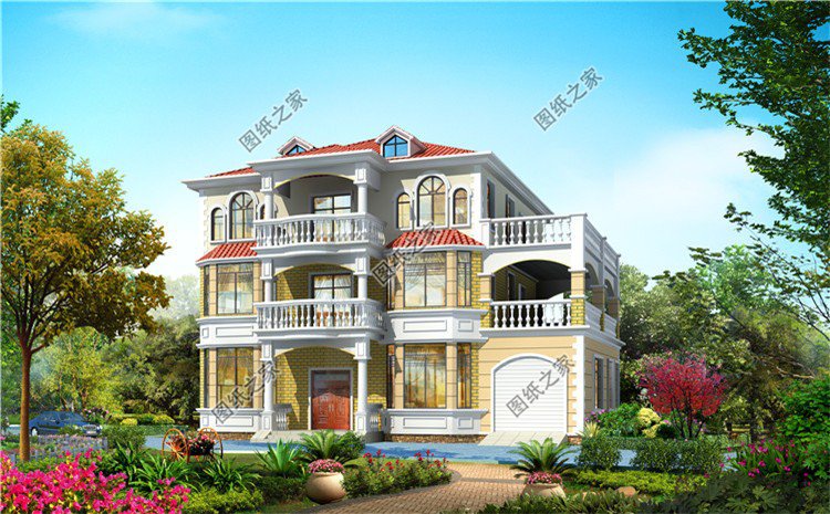 四開間大三層別墅設(shè)計(jì)圖，農(nóng)村房子這樣蓋超有面子，你還在等什么