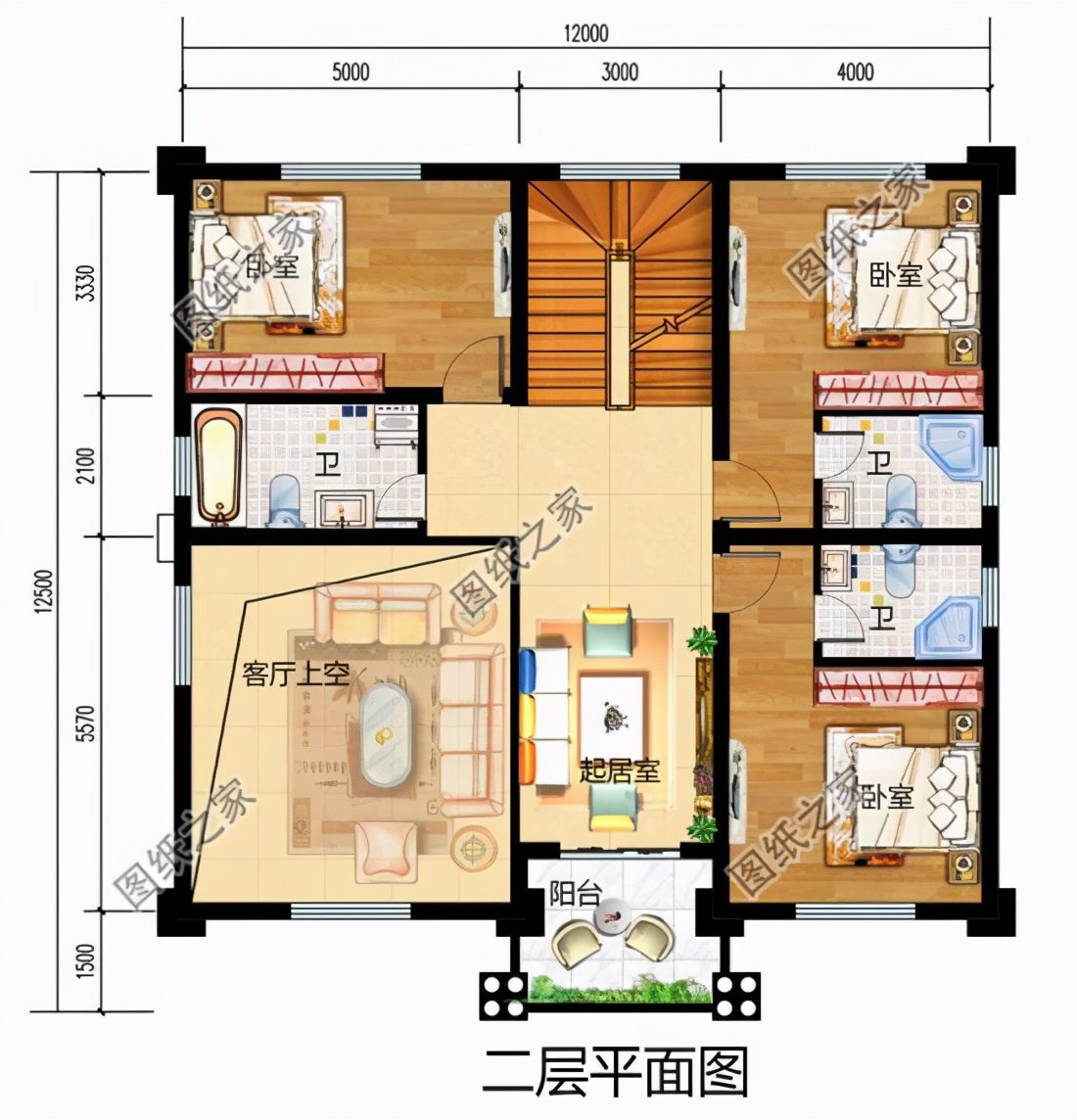 鄉(xiāng)下三層小洋樓戶型圖，農(nóng)村土豪最愛的戶型，含全套施工圖