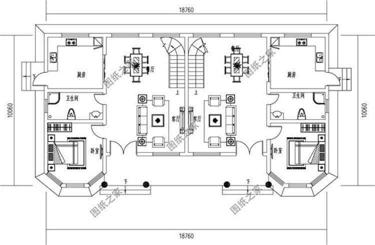 農(nóng)村兄弟雙拼戶型圖，親兄弟這樣建房，省時(shí)省力又省錢