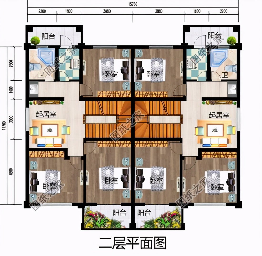 農(nóng)村兄弟雙拼戶型圖，親兄弟這樣建房，省時(shí)省力又省錢