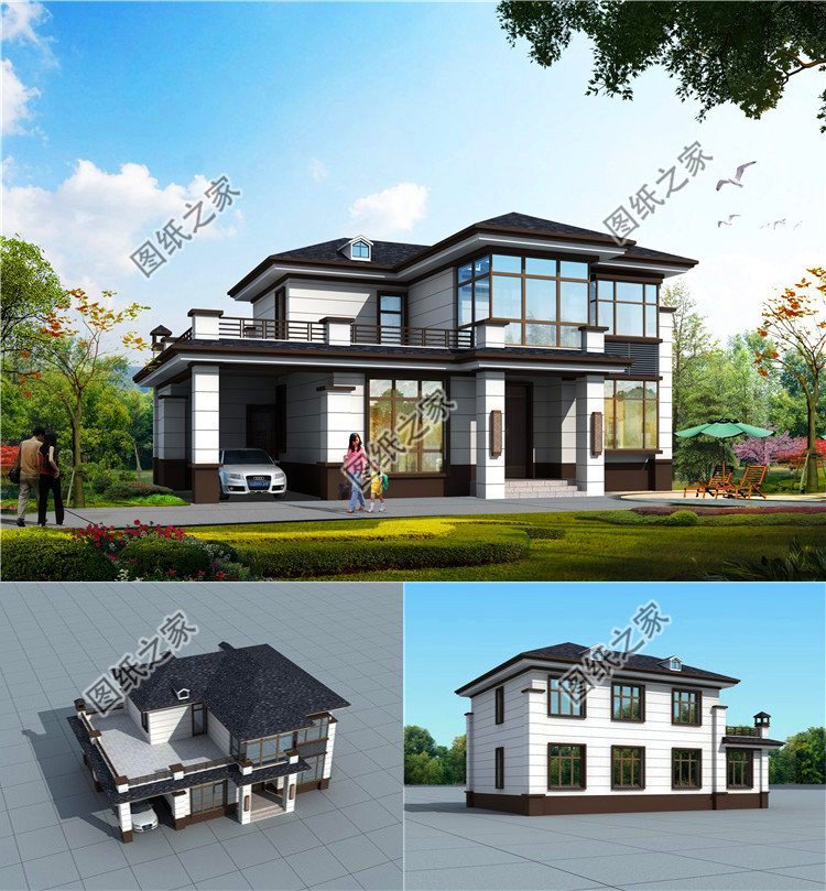 農(nóng)村帶車庫二層樓房設(shè)計(jì)圖，在農(nóng)村還是二層帶車庫最受歡迎，不少農(nóng)村朋友都想建