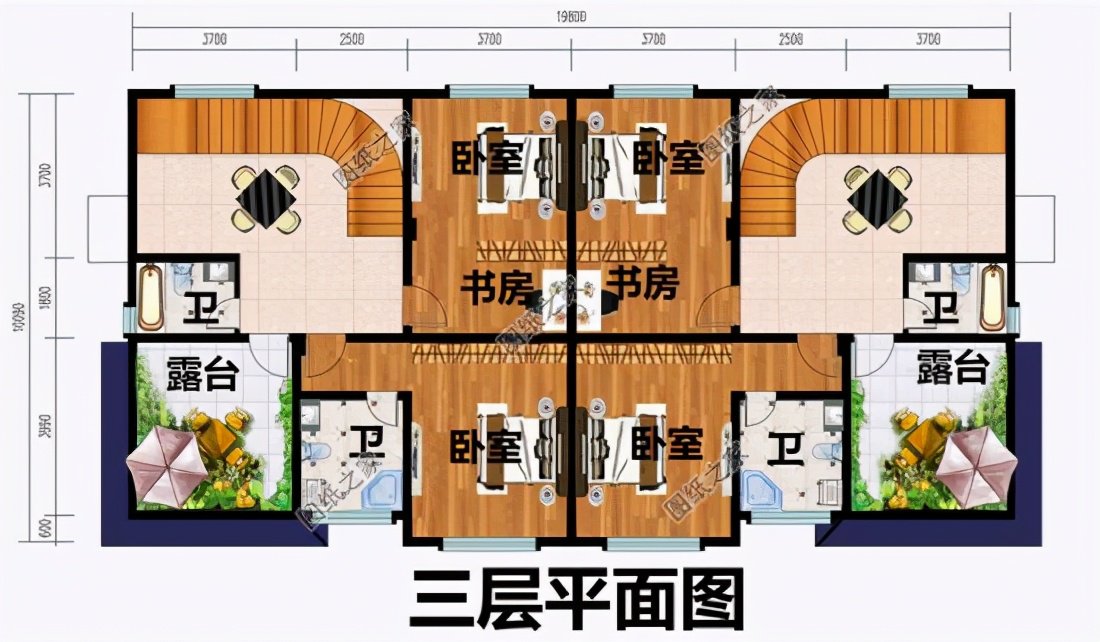 農(nóng)村雙拼三層自建房設(shè)計圖，兄弟倆娶親又不想隔太遠(yuǎn)，這三套別墅絕對值得