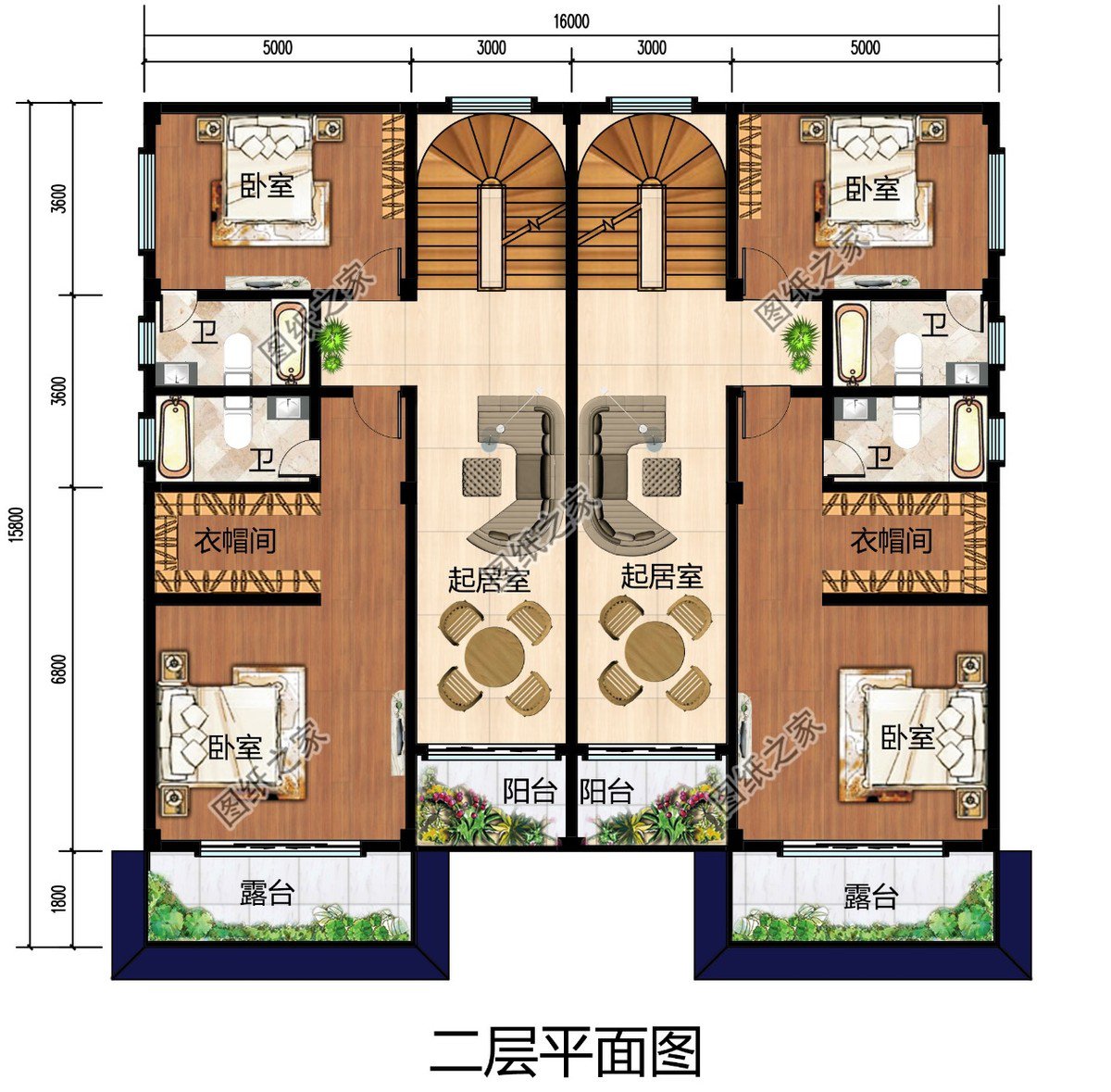 個(gè)戶110平米左右的雙拼別墅圖，你還和兄弟等什么呢？
