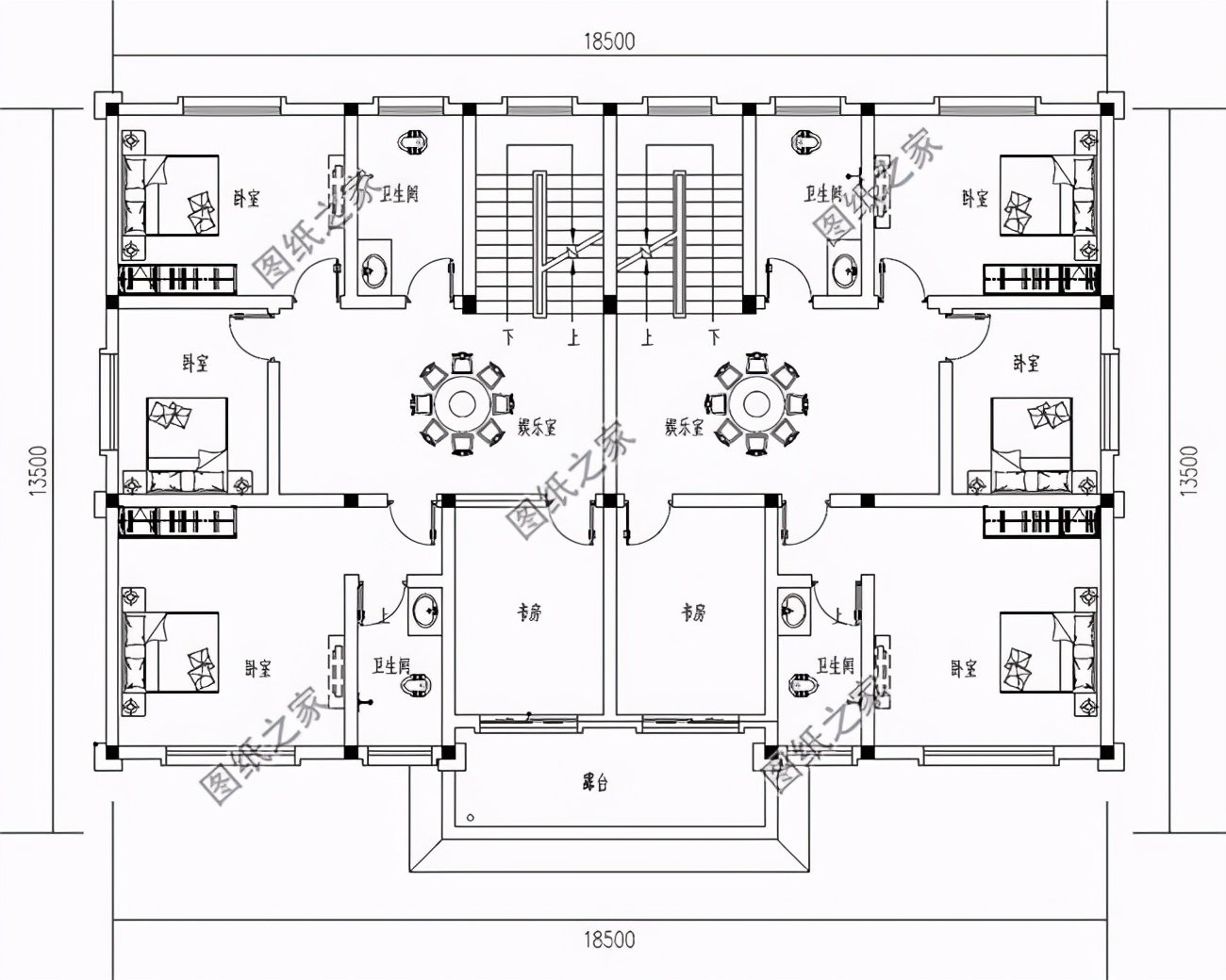 個(gè)戶110平米左右的雙拼別墅圖，你還和兄弟等什么呢？