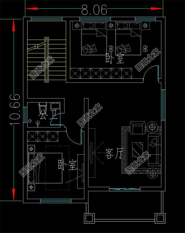 開間設(shè)計8米寬的自建房，雖然不大，建成也好看
