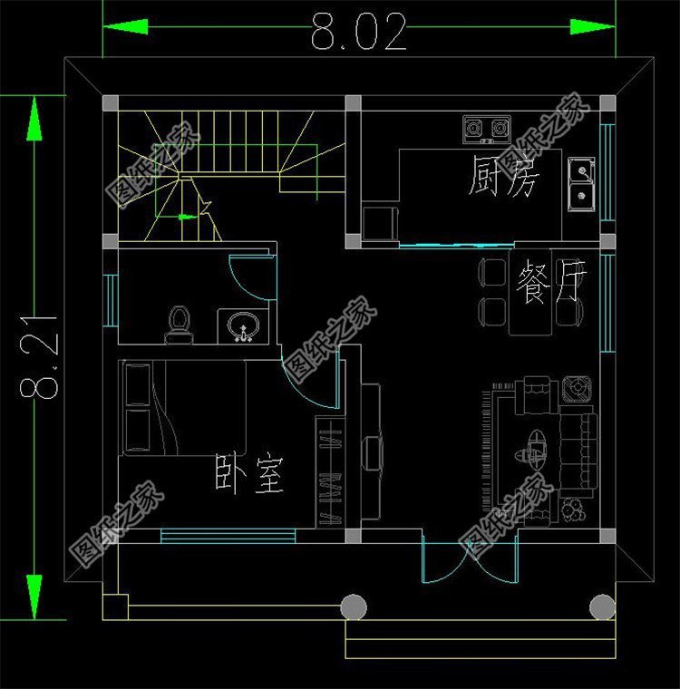 開間設(shè)計8米寬的自建房，雖然不大，建成也好看
