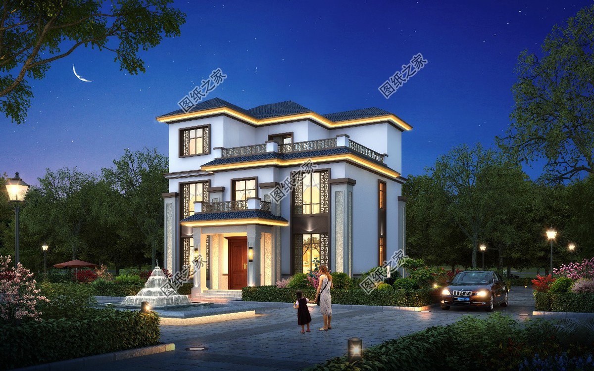 新中式三層別墅，農(nóng)村推薦的戶(hù)型設(shè)計(jì)，可以給家里人分享看看