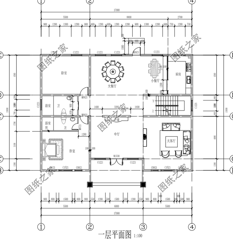 大面寬二層別墅設計圖，長輩看了都夸建的好，大面寬十分大氣