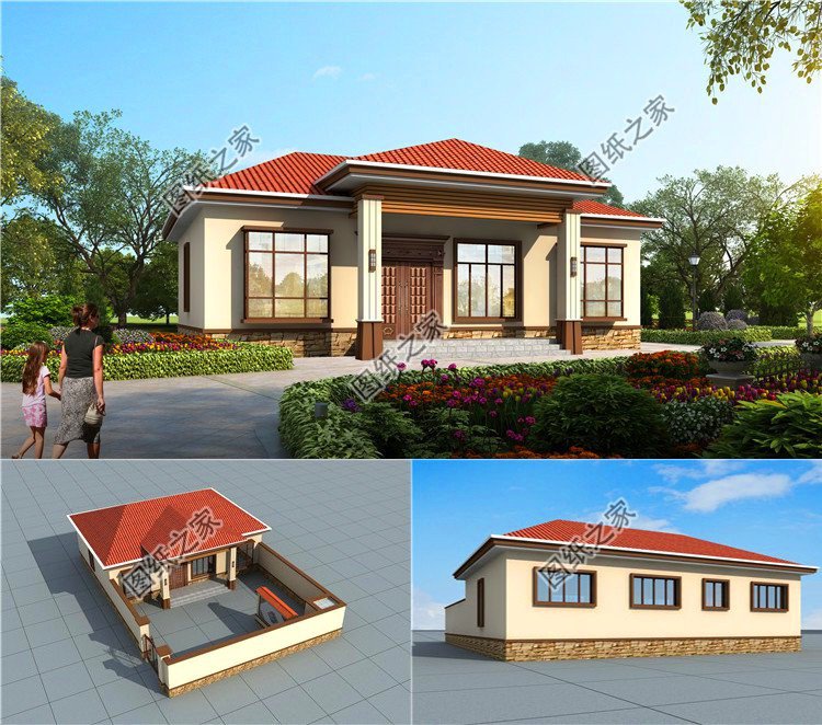 新款一層農(nóng)村自建房設(shè)計(jì)圖，小房子也有大排場(chǎng)，建房還是一層好