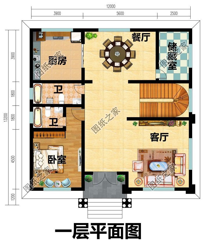 老家三層自建房效果圖，臥室還帶套衛(wèi)設(shè)計(jì)，好看實(shí)用