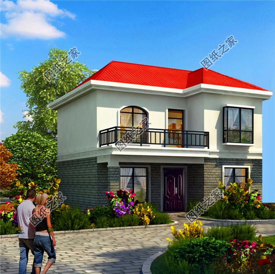 面寬8米左右二層別墅設(shè)計(jì)圖，戶型好看施工簡(jiǎn)單，聰明人早就收藏好圖紙了