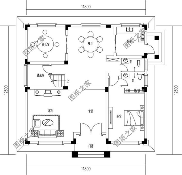簡單二層最新戶型別墅設計圖，對稱設計，精致美觀簡單易建