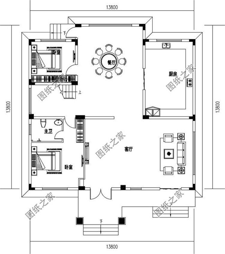 簡單二層最新戶型別墅設計圖，對稱設計，精致美觀簡單易建