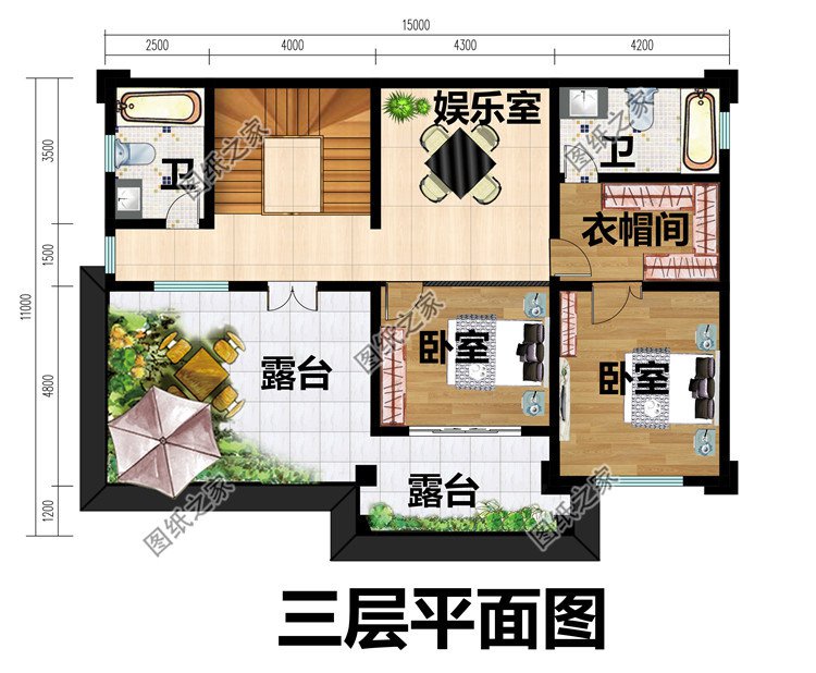 140平方米現(xiàn)代偏中式實用型三層房屋