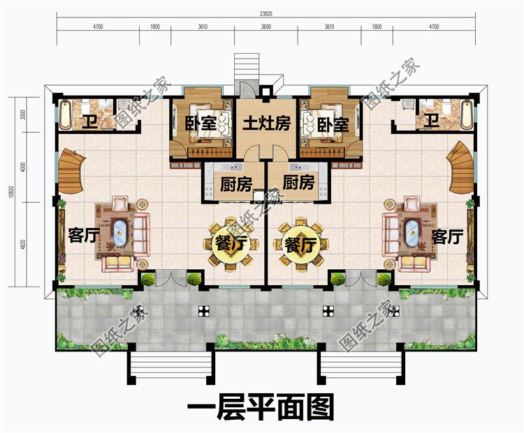 豪華三層歐式雙拼別墅設(shè)計(jì)