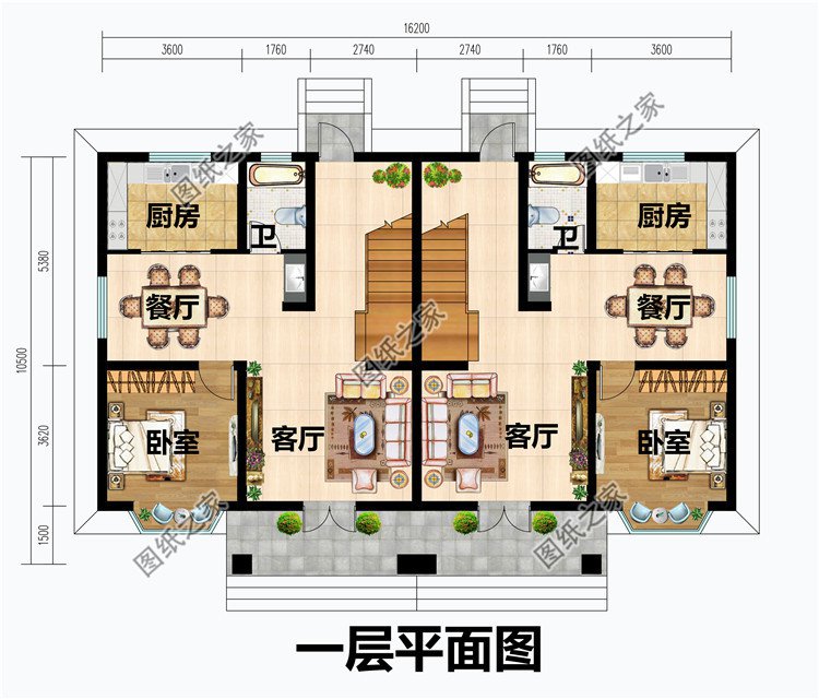 倆兄弟蓋房子的雙拼設(shè)計圖