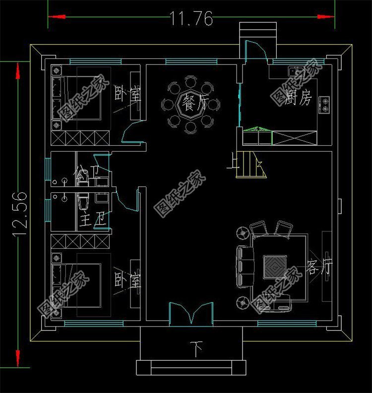 農(nóng)村正三間房設(shè)計(jì)圖，造型別致，新穎前衛(wèi)