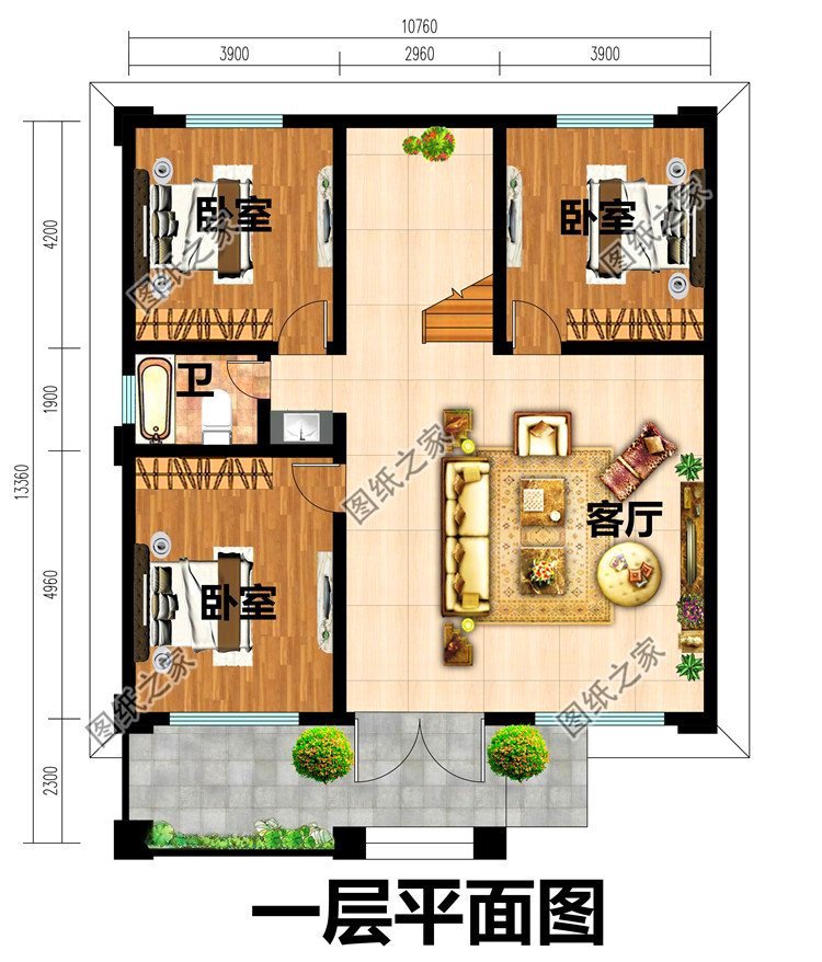 農(nóng)村二層自建房設(shè)計(jì)平面圖，占地適中，年輕人就是要建這樣的房子