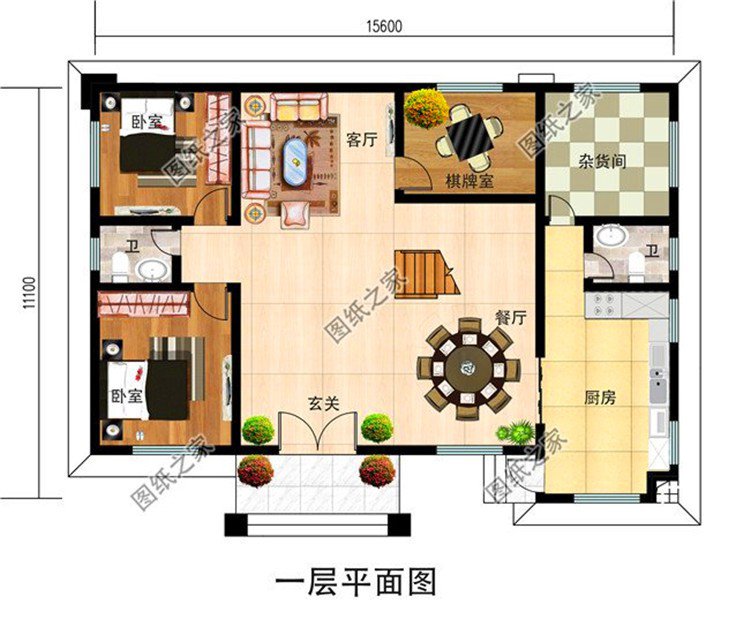 農(nóng)村二層自建房設(shè)計(jì)平面圖，占地適中，年輕人就是要建這樣的房子