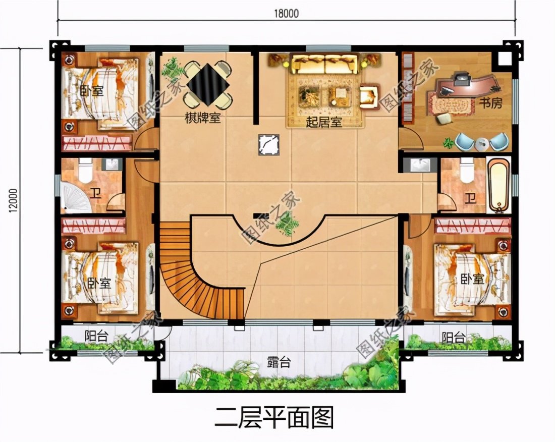 農(nóng)村小別墅設(shè)計(jì)圖，實(shí)用的小戶(hù)型設(shè)計(jì)，對(duì)稱(chēng)設(shè)計(jì)簡(jiǎn)直太美了