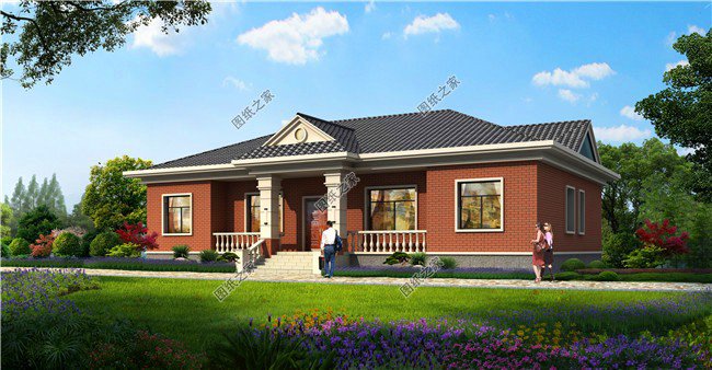 農村蓋房還是一層好，這三款一層平房設計圖省錢又好看