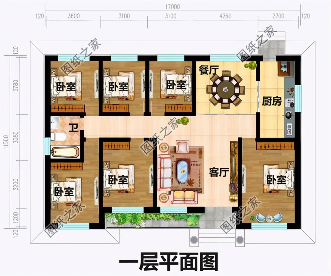 農村蓋房還是一層好，這三款一層平房設計圖省錢又好看