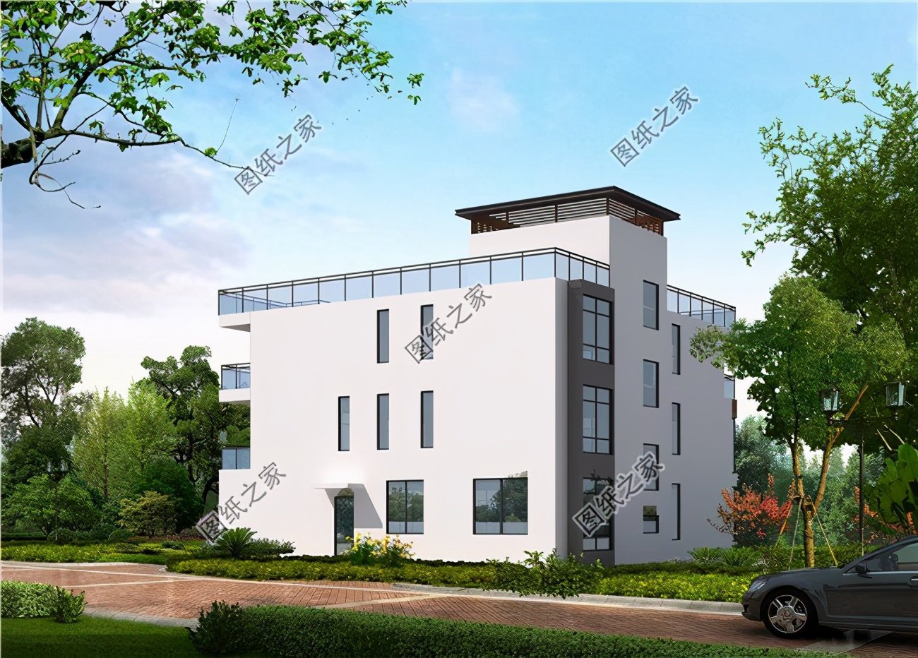 三層現(xiàn)代風(fēng)格別墅，大眾喜愛型，清新靚麗