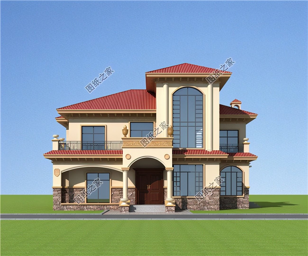 豪華的三層別墅，我就在老家建的設(shè)計(jì)，品位不一般