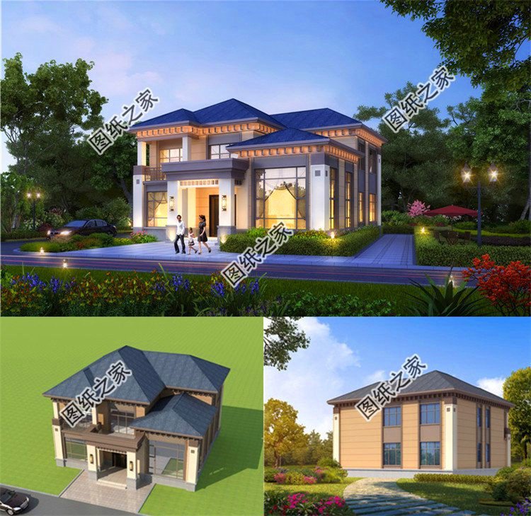 農(nóng)村建房二層設(shè)計(jì)效果圖，公共區(qū)域空間大，真正自在人家