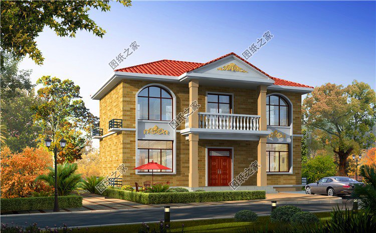 農(nóng)村建房二層設(shè)計(jì)效果圖，公共區(qū)域空間大，真正自在人家