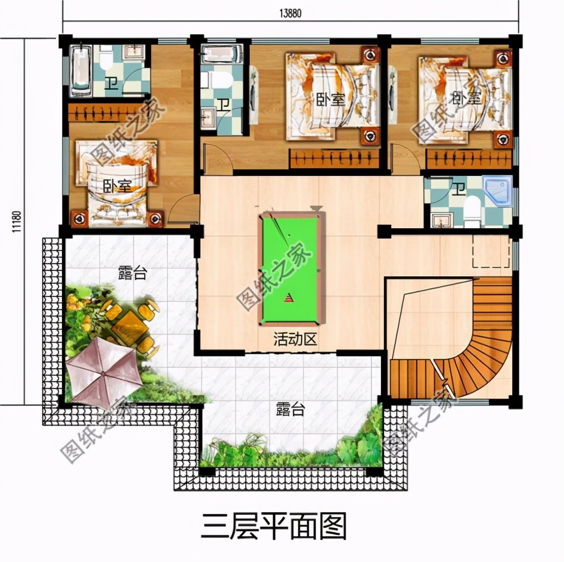 農(nóng)村別墅設(shè)計(jì)三層效果圖，讓人愛到骨子里，難怪越來越多人回村建房