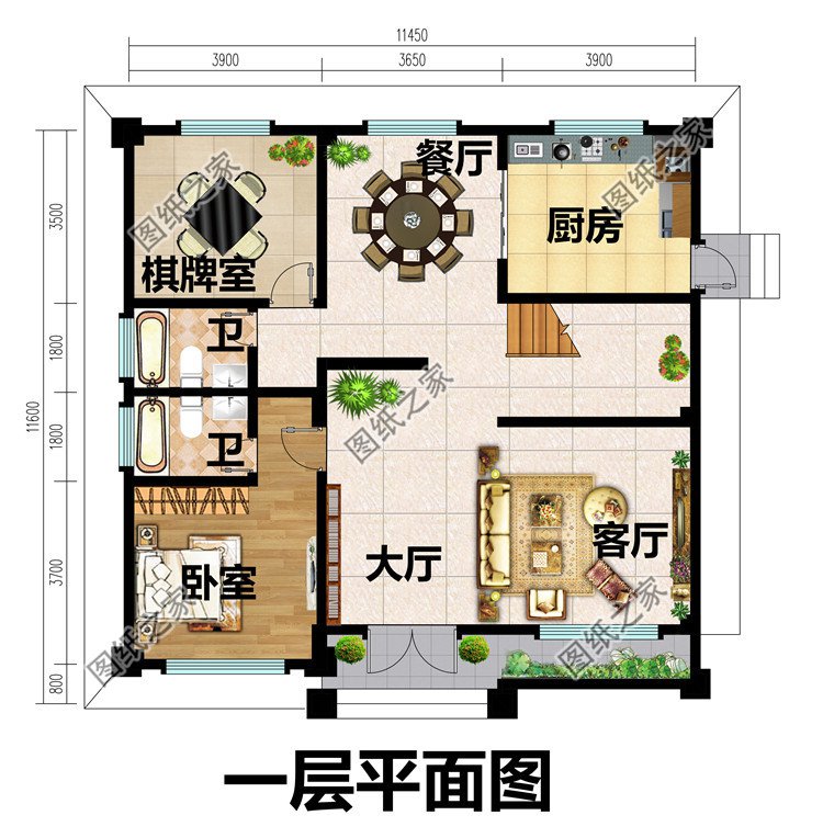 二層簡歐風格自建房別墅戶型設計圖