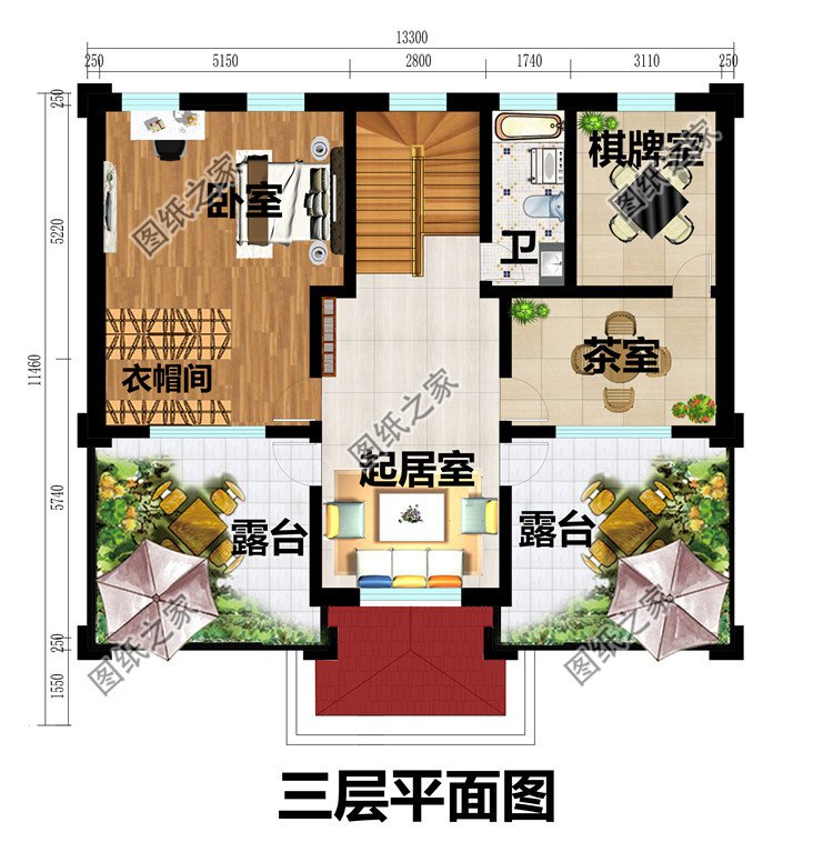 帶地下室三層豪華大氣新農(nóng)村房屋設計圖