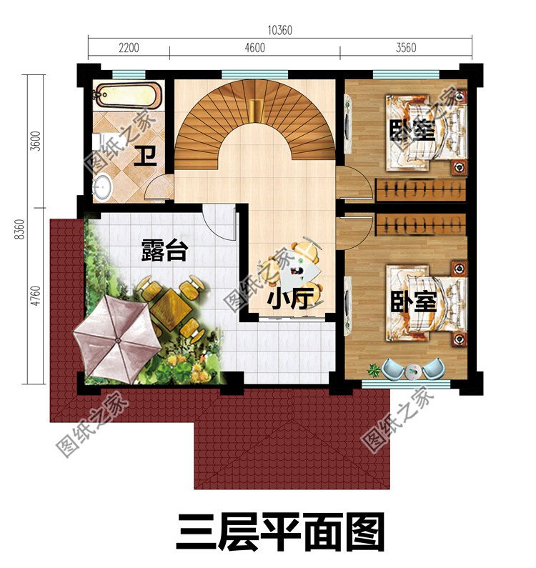 歐式漂亮農(nóng)村三層自建房設(shè)計(jì)圖紙