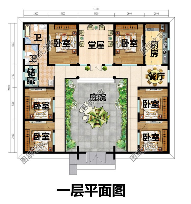 仿古中式三合院設(shè)計圖紙