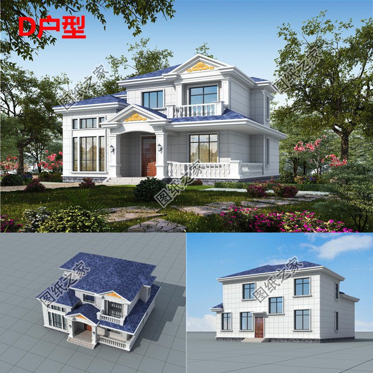 歐式時尚二層別墅設(shè)計圖