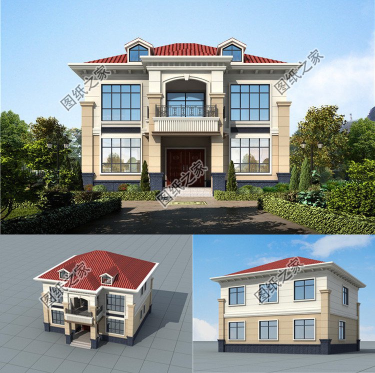 12X12米農(nóng)村自建二層樓效果圖