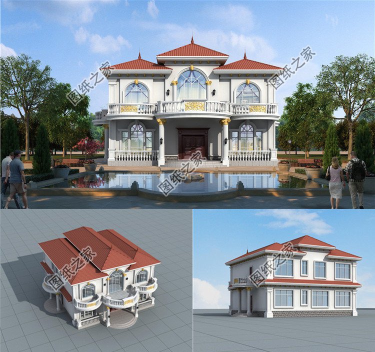 巴洛克風(fēng)格農(nóng)村二層別墅效果圖