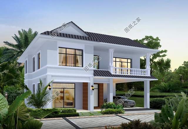 農(nóng)村二層簡約房子圖片，造型簡單，打造溫馨的家