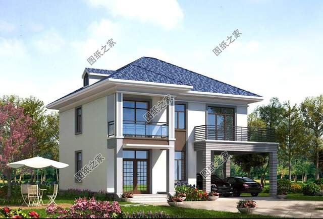 農(nóng)村二層簡約房子圖片，造型簡單，打造溫馨的家