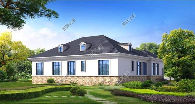 設(shè)計感十足的，7字型一層別墅設(shè)計圖，最近火到爆