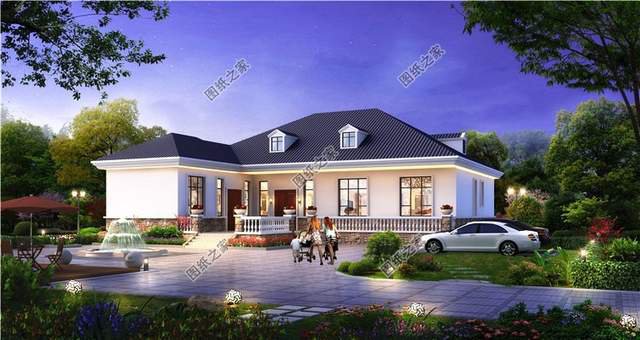 設(shè)計感十足的，7字型一層別墅設(shè)計圖，最近火到爆