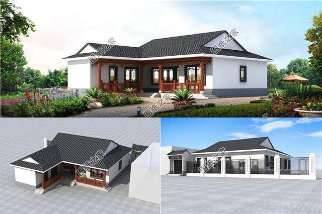 設(shè)計感十足的，7字型一層別墅設(shè)計圖，最近火到爆