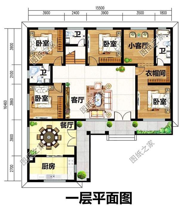 設(shè)計感十足的，7字型一層別墅設(shè)計圖，最近火到爆