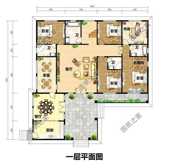 設(shè)計感十足的，7字型一層別墅設(shè)計圖，最近火到爆