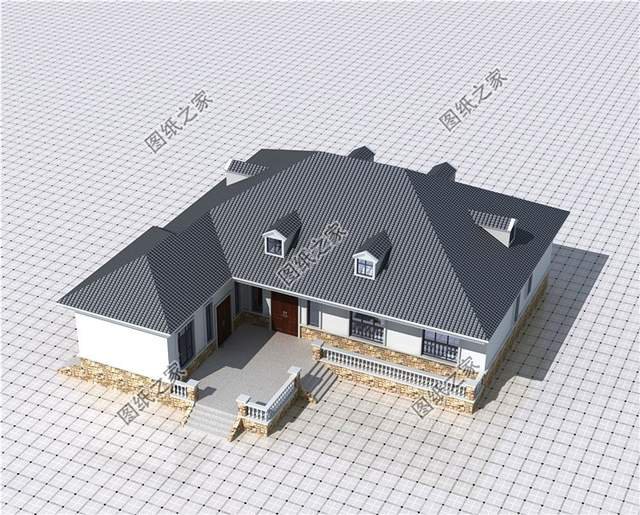設(shè)計感十足的，7字型一層別墅設(shè)計圖，最近火到爆