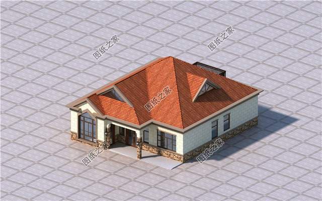 三套舒適又美觀的一層半自建別墅設(shè)計(jì)圖紙